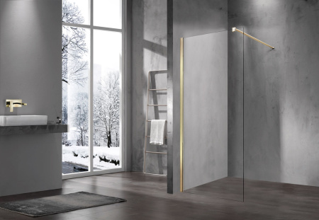 Душевая перегородка Vincea Walk in VSW-1H120CLG 120х200 стекло прозрачное профиль золото матовое