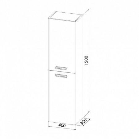 Шкаф-пенал Iddis Brick BRI40W0i97 40х150 подвесной цвет белый