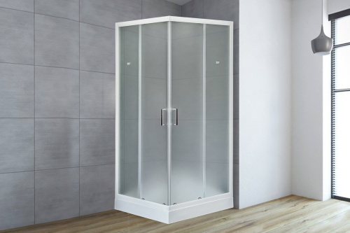 Душевой уголок Royal Bath HP RB80HP-C 80х80 стекло матовое профиль белый