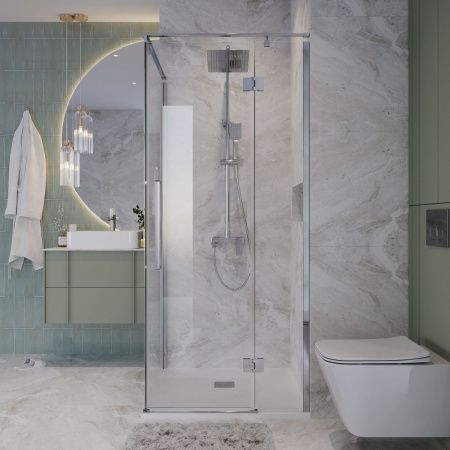 Душевой уголок Niagara Nova NG-6632-34 100х100 стекло прозрачное профиль хром без поддона