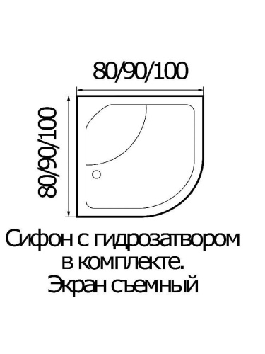 Душевой поддон WEMOR 100/44 C (10000000169) 100х100 акрил белый - фото 2