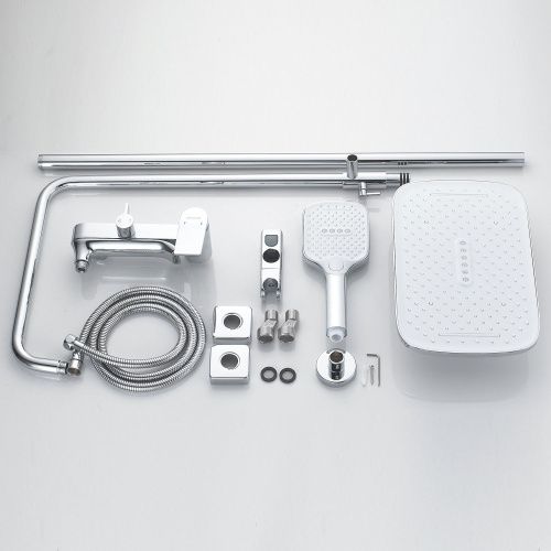 Душевая стойка Shevanik S4136 настенная цвет хром - фото 4