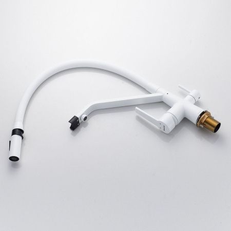 Смеситель для кухни Shevanik S278C на мойку белый