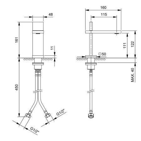 Смеситель Fantini AK/25 48P5T004WF уценен!(с дефектом на складе) на раковину черный