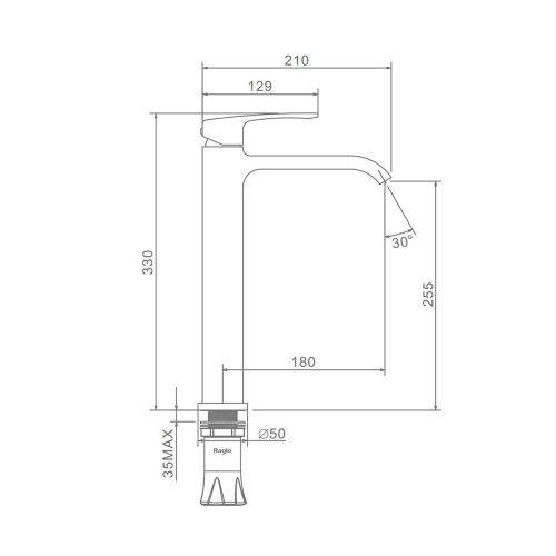 Смеситель Raglo R02 R02.15.23 на раковину золото - фото 2