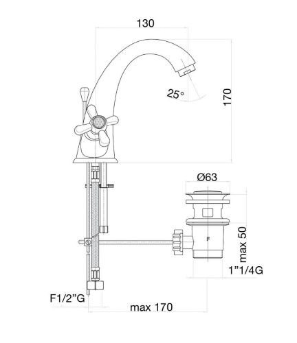 Смеситель Fiore 01CO0623 на раковину хром/золото - фото 3