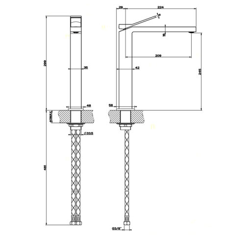 Смеситель Gessi Rettangolo K 53004#031 на раковину хром - фото 2
