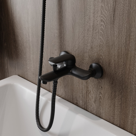 Смеситель для ванны Teymi T10266 настенный черный матовый