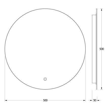 Зеркало с подсветкой Evoform Ledshine BY 2652 50х50 подвесное