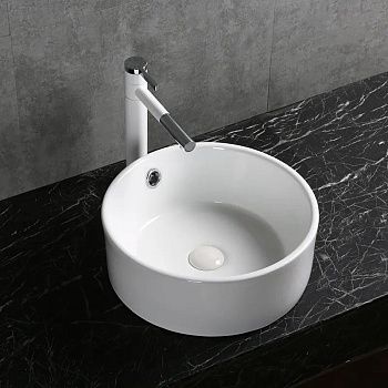 Раковина из сантехнического фарфора Cerutti SPA CR7022 40х40 накладная цвет белый без отверстий под смеситель