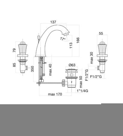 Смеситель Fiore 13ZZ0628 на раковину бронза