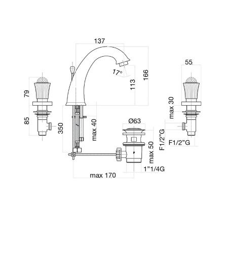 Смеситель Fiore 13ZZ0628 на раковину бронза - фото 3