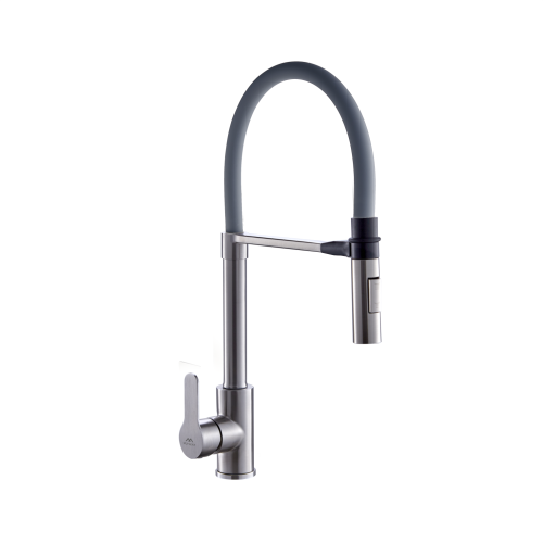 Смеситель для кухни Fashun A54511-12 на мойку серый/сатин - фото 2