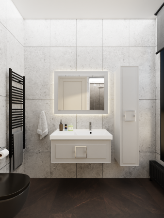 Тумба с раковиной La Fenice CUBO NFNC-01-CUB-C-90-1-90R 90х50 подвесная цвет бежевый