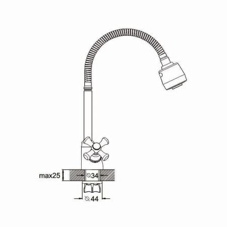 Смеситель для кухни G.Lauf QTZ QTZ4-E827 на столешницу хром