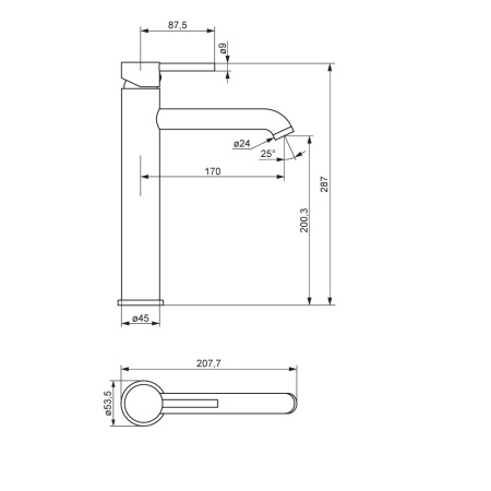 Смеситель Damixa Scandinavian Pure 360250500 на раковину розовое золото