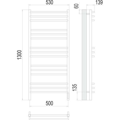 Полотенцесушитель Terminus 4670078531483 53х130 электрический хром - фото 3