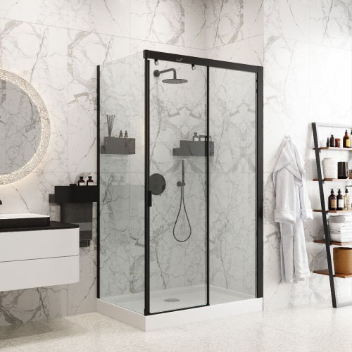 Душевой уголок Cerutti SPA MARBELLA 120B R 120х80 стекло прозрачное профиль черный
