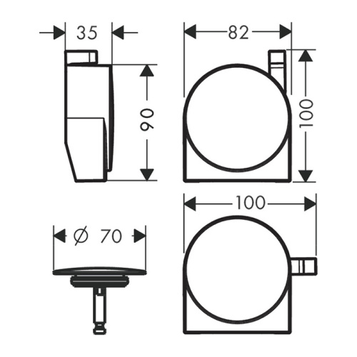 Слив-перелив для ванны Hansgrohe Exafill 58117000 хром - фото 2