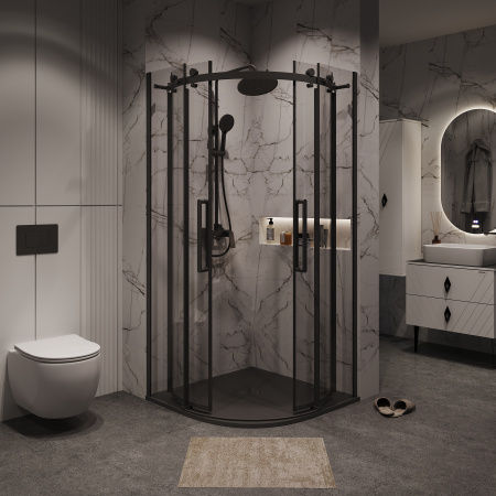 Душевой уголок Grossman Classic 301.K33.04.9090.21.00 90х90 стекло прозрачное профиль черный матовый без поддона