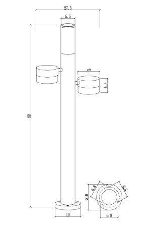 Ландшафтный светильник Arte Lamp Budapest (Будапест) A2360PA-3BK