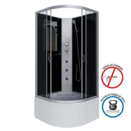Душевая кабина Niagara Classic 25071434BKG 80х80 четверть круга без крыши ориентация универсальная