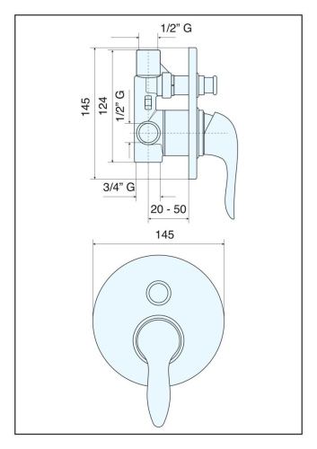 Смеситель Emmevi Neco 91019/CR встраиваемый в стену хром - фото 2