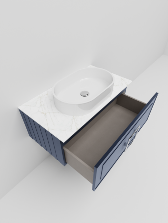 Тумба со столешницей La Fenice CUBO NFNC-01-CUB-BG-80-3-GG 80х50 подвесная цвет синий