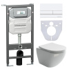 Инсталляция с кнопкой + унитаз + шумоизоляция Ceramica Nova CN4002_1002W_1000