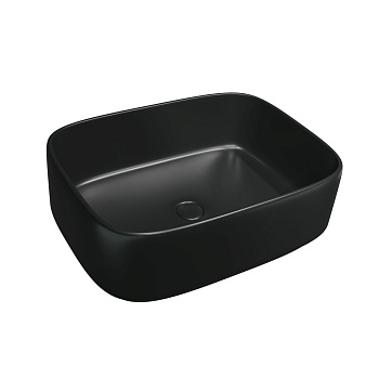 Раковина из санфаянса CHARUS TORRE BIANCA 700-052B 40х30 накладная цвет черный без отверстий под смеситель