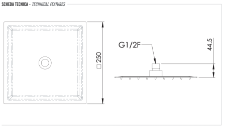 Верхний душ Remer 357UFS25BOX белый матовый