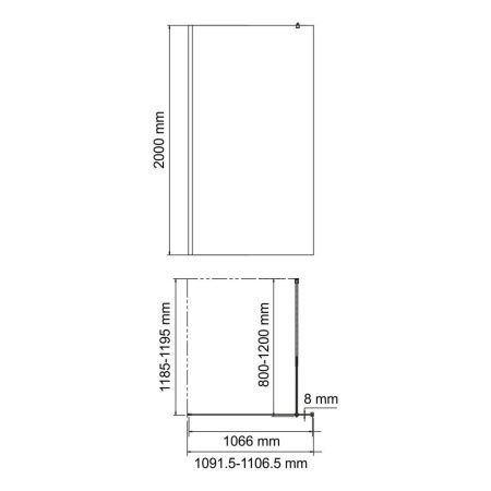 Душевая перегородка Wasserkraft Rossel 28W 28W46 110х200 стекло прозрачное профиль хром