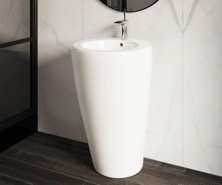 Раковина из сантехнического фарфора Ceramica Nova 850 CN1807 60х50 напольная цвет белый 1 отверстие под смеситель