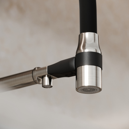 Смеситель для кухни Sancos Garda SC4009BN на мойку брашированный никель/черный без термостата