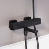 Смеситель для ванны и душа Damixa Gala 533000300 настенный черный с термостатом
