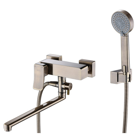 Смеситель для ванны WasserKRAFT Exter 1600 1602L настенный бронза
