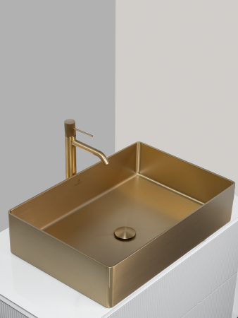 Раковина из нержавеющей стали AltroBagno Solido AltroBagnoSolido001021OrSp 60х40 накладная цвет золото