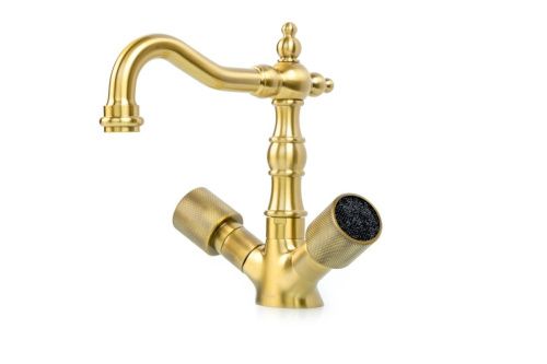 Смеситель Boheme Royal Cristal 312-Royal/CRST Black на раковину бронза