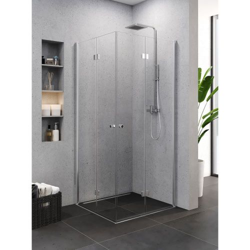 Душевой уголок New Trendy SUPERIA Chrome K-0589 90х90 стекло прозрачное профиль хром без поддона - фото 2