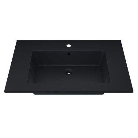 Раковина из искусственного камня Uperwood Parma Quartz 291003004 80х50 полувстраиваемая цвет черный