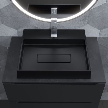 Раковина из искусственного камня Uperwood Tanos Quartz 2911030051 50х40 накладная цвет черный