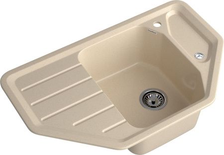 Кухонная мойка Granfest Corner C-800E кашемир 80х50 цвет бежевый поверхность матовая