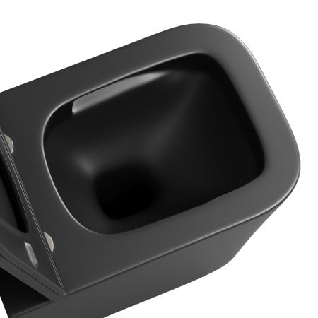 Унитаз подвесной Grossman Торнадо GR-4441BMSQ черный с сиденьем микролифт безободковый смыв торнадо