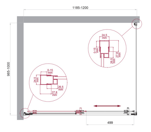 Душевой уголок BelBagno LUCE LUCE-AH-1-120/100-C-Cr 120х100 стекло прозрачное профиль хром глянцевый без поддона - фото 2
