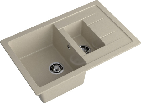 Кухонная мойка Granfest Quadro Q-775KL топаз 77х50 цвет серый поверхность матовая