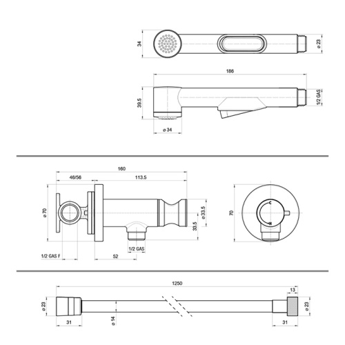 Гигиенический душ Bossini E37032B.030 хром - фото 2