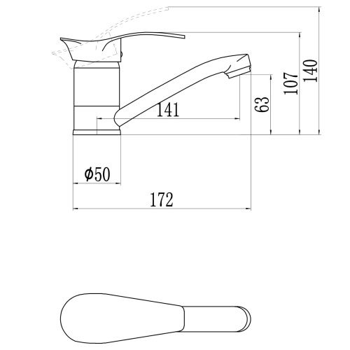 Смеситель для кухни Savol S-T4506-1 на мойку хром - фото 3