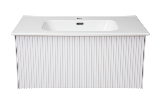 Раковина керамическая La Fenice Terra FNC-06-TER-80 81х47 накладная цвет белый 1 отверстие под смеситель - фото 2