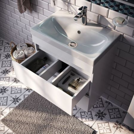 Тумба с раковиной Iddis Zodiac ZOD6CB0i95K 60х40 подвесная цвет белый