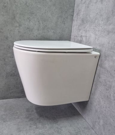 Унитаз подвесной CeramaLux TR5178 белый с сиденьем микролифт смыв торнадо